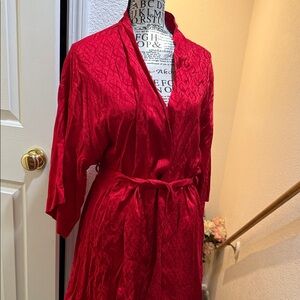 Victoria's Secret Vibrant Red Satin Robe